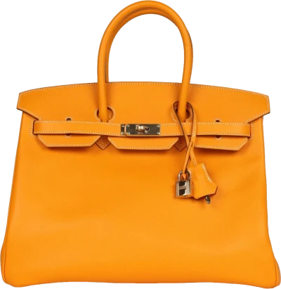 Hermes Birkin 35 Jaune D'or Candy Epsom Permabrass Hardware Hermes Birkin 35 Jaune D'or Candy Epsom Permabrass Hardware