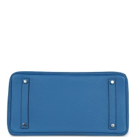 Hermes Birkin 35 Mykonos Clemence Palladium Hardware