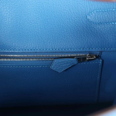 Hermes Birkin 35 Mykonos Clemence Palladium Hardware