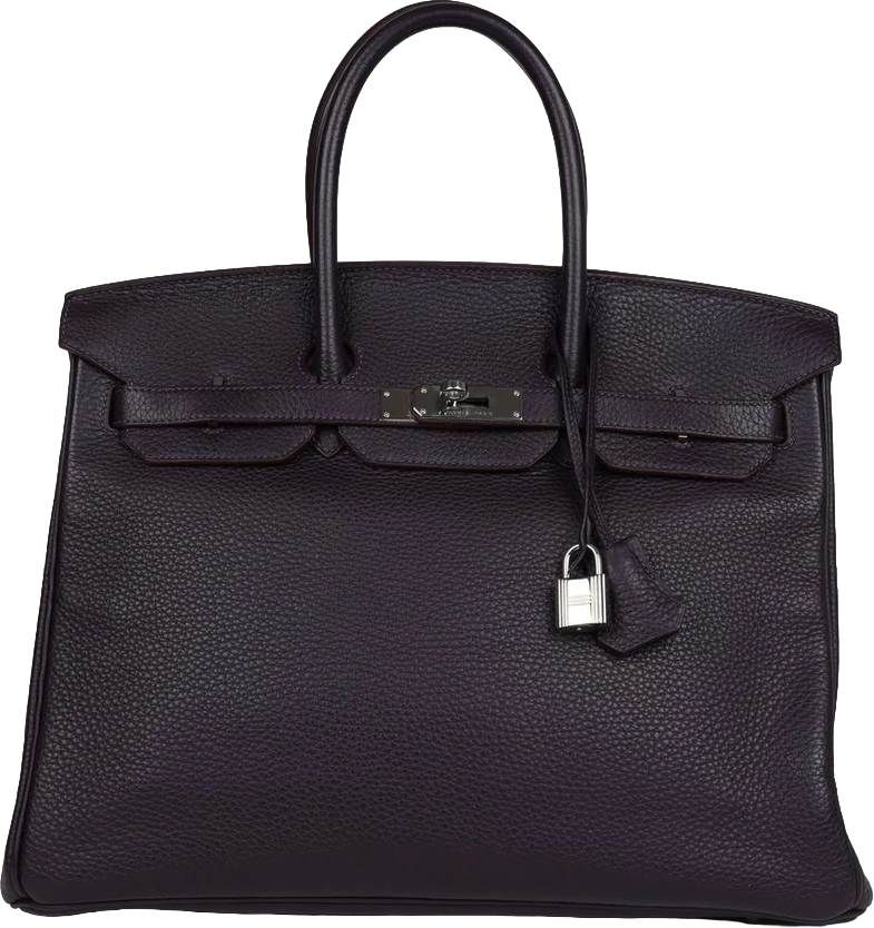 Hermes Birkin 35 Raisin Clemence Palladium Hardware