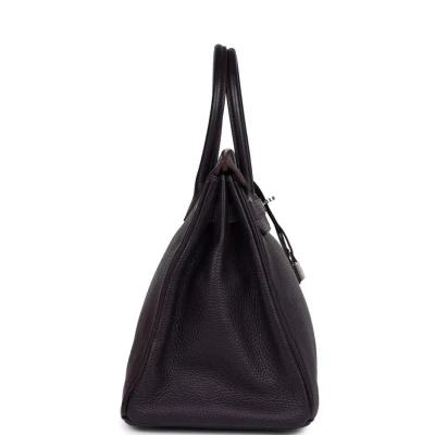 Hermes Birkin 35 Raisin Clemence Palladium Hardware
