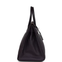 Hermes Birkin 35 Raisin Clemence Palladium Hardware