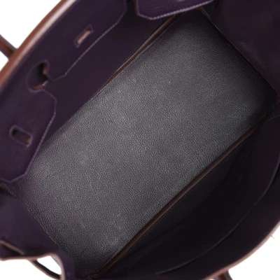 Hermes Birkin 35 Raisin Clemence Palladium Hardware
