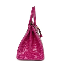 Hermes Birkin 35 Rose Scheherazade Shiny Porosus Crocodile Gold Hardware Hermes Birkin 35 Rose Scheherazade Shiny Porosus Crocodile Gold Hardware