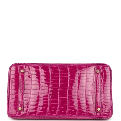 Hermes Birkin 35 Rose Scheherazade Shiny Porosus Crocodile Gold Hardware Hermes Birkin 35 Rose Scheherazade Shiny Porosus Crocodile Gold Hardware