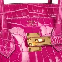 Hermes Birkin 35 Rose Scheherazade Shiny Porosus Crocodile Gold Hardware Hermes Birkin 35 Rose Scheherazade Shiny Porosus Crocodile Gold Hardware