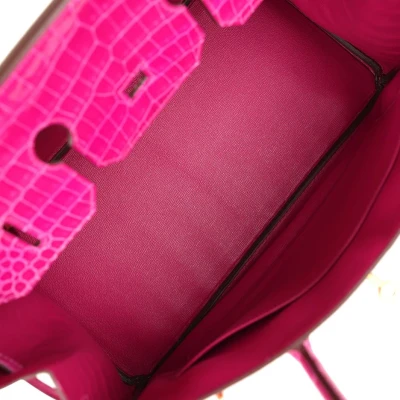 Hermes Birkin 35 Rose Scheherazade Shiny Porosus Crocodile Gold Hardware Hermes Birkin 35 Rose Scheherazade Shiny Porosus Crocodile Gold Hardware