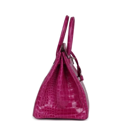 Hermes Birkin 35 Rose Sheherazade Shiny Porosus Crocodile Palladium Hardware Hermes Birkin 35 Rose Sheherazade Shiny Porosus Crocodile Palladium Hardware