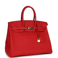 Hermes Birkin 35 Rouge Casaque Togo Gold Hardware Hermes Birkin 35 Rouge Casaque Togo Gold Hardware