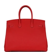 Hermes Birkin 35 Rouge Casaque Togo Gold Hardware Hermes Birkin 35 Rouge Casaque Togo Gold Hardware