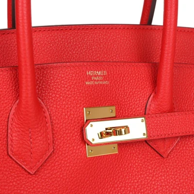 Hermes Birkin 35 Rouge Casaque Togo Gold Hardware Hermes Birkin 35 Rouge Casaque Togo Gold Hardware