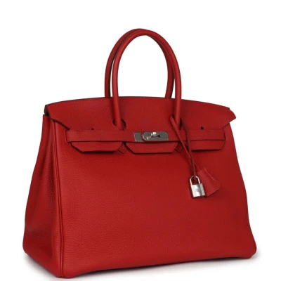 Hermes Birkin 35 Rouge Casaque Togo Palladium Hardware Hermes Birkin 35 Rouge Casaque Togo Palladium Hardware