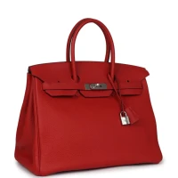 Hermes Birkin 35 Rouge Casaque Togo Palladium Hardware Hermes Birkin 35 Rouge Casaque Togo Palladium Hardware