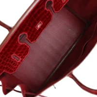 Hermes Birkin 35 Rouge H Shiny Porosus Crocodile Palladium Hardware Hermes Birkin 35 Rouge H Shiny Porosus Crocodile Palladium Hardware