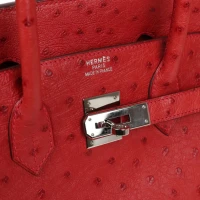Hermes Birkin 35 Rouge Vif Ostrich Palladium Hardware Hermes Birkin 35 Rouge Vif Ostrich Palladium Hardware