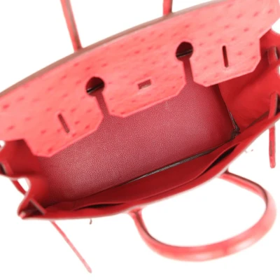Hermes Birkin 35 Rouge Vif Ostrich Palladium Hardware Hermes Birkin 35 Rouge Vif Ostrich Palladium Hardware
