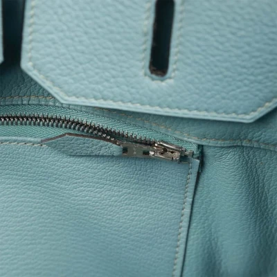 Hermes Birkin 35 Toile H and Ciel Clemence Palladium Hardware Hermes Birkin 35 Toile H and Ciel Clemence Palladium Hardware