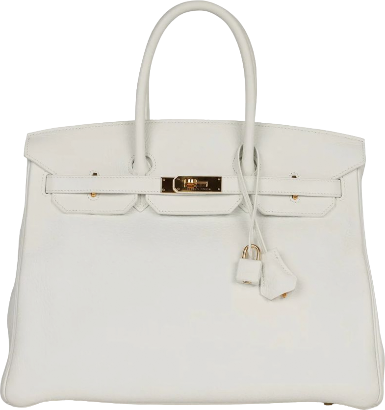 Hermes Birkin 35 White Clemence Gold Hardware