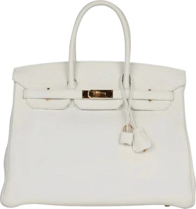 Hermes Birkin 35 White Clemence Gold Hardware Hermes Birkin 35 White Clemence Gold Hardware