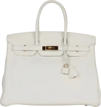 Hermes Birkin 35 White Clemence Gold Hardware Hermes Birkin 35 White Clemence Gold Hardware