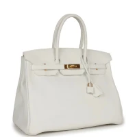 Hermes Birkin 35 White Clemence Gold Hardware Hermes Birkin 35 White Clemence Gold Hardware