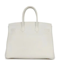 Hermes Birkin 35 White Clemence Gold Hardware Hermes Birkin 35 White Clemence Gold Hardware