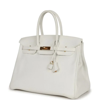 Hermes Birkin 35 White Clemence Gold Hardware Hermes Birkin 35 White Clemence Gold Hardware