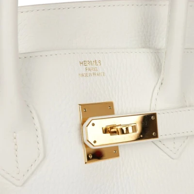 Hermes Birkin 35 White Clemence Gold Hardware Hermes Birkin 35 White Clemence Gold Hardware