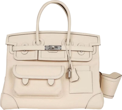 Hermes Birkin Cargo 35 Nata Toile and Swift Palladium Hardware Hermes Birkin Cargo 35 Nata Toile and Swift Palladium Hardware