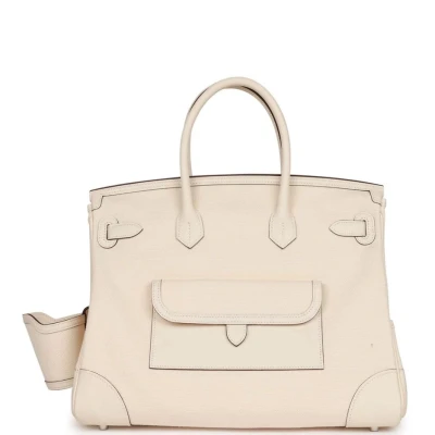 Hermes Birkin Cargo 35 Nata Toile and Swift Palladium Hardware Hermes Birkin Cargo 35 Nata Toile and Swift Palladium Hardware