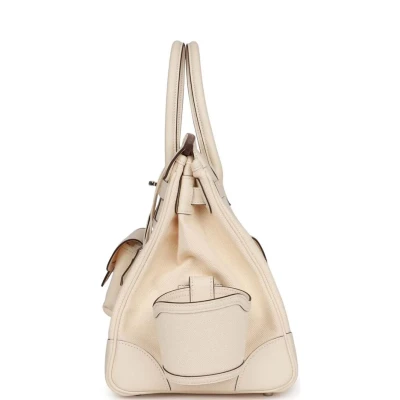 Hermes Birkin Cargo 35 Nata Toile and Swift Palladium Hardware Hermes Birkin Cargo 35 Nata Toile and Swift Palladium Hardware