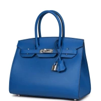 Hermes Birkin Sellier 30 Bleu France Epsom Palladium Hardware Hermes Birkin Sellier 30 Bleu France Epsom Palladium Hardware