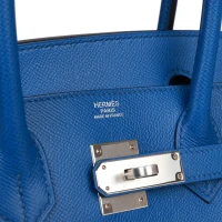 Hermes Birkin Sellier 30 Bleu France Epsom Palladium Hardware Hermes Birkin Sellier 30 Bleu France Epsom Palladium Hardware