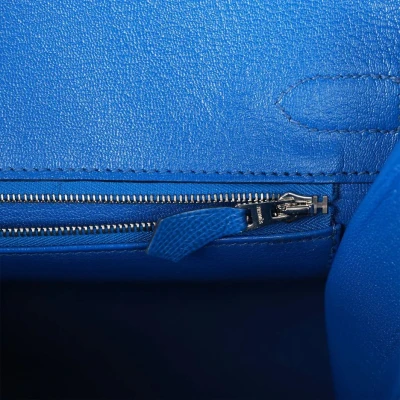 Hermes Birkin Sellier 30 Bleu France Epsom Palladium Hardware Hermes Birkin Sellier 30 Bleu France Epsom Palladium Hardware