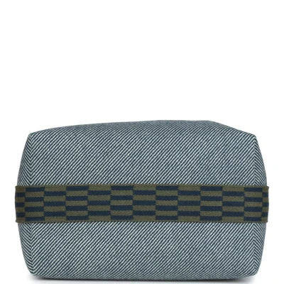 Hermes Bride-A-Brac GM Bleu Abysse Natte Canvas Palladium Hardware