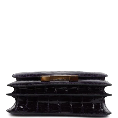 Hermes Constance 18 Amethyst Shiny Alligator Mississippiensis Gold Hardware