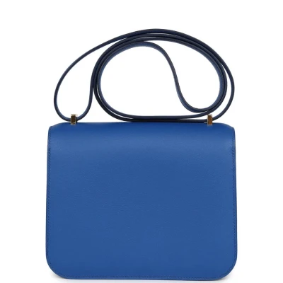 Hermes Constance 18 Bleu France Swift Gold Hardware
