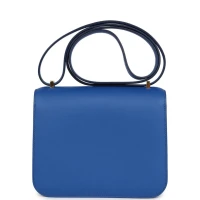 Hermes Constance 18 Bleu France Swift Gold Hardware