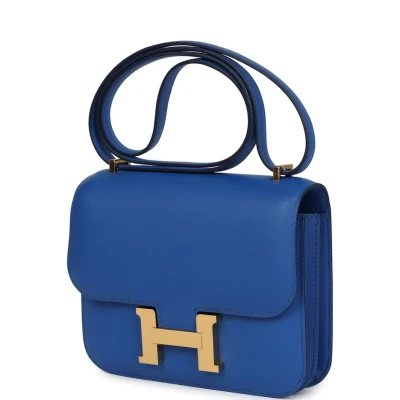 Hermes Constance 18 Bleu France Swift Gold Hardware