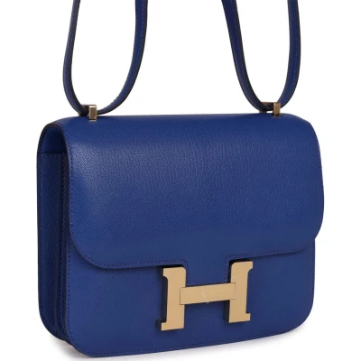 Hermes Constance 18 Bleu Royal Chevre Gold Hardware Hermes Constance 18 Bleu Royal Chevre Gold Hardware