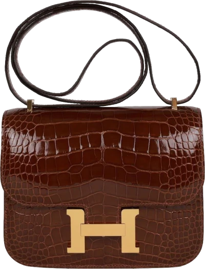 Hermes Constance 18 Miel Shiny Alligator Gold Hardware Hermes Constance 18 Miel Shiny Alligator Gold Hardware