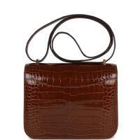 Hermes Constance 18 Miel Shiny Alligator Gold Hardware Hermes Constance 18 Miel Shiny Alligator Gold Hardware