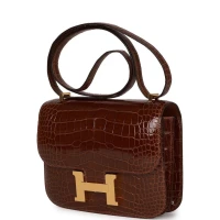 Hermes Constance 18 Miel Shiny Alligator Gold Hardware Hermes Constance 18 Miel Shiny Alligator Gold Hardware