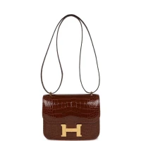 Hermes Constance 18 Miel Shiny Alligator Gold Hardware Hermes Constance 18 Miel Shiny Alligator Gold Hardware