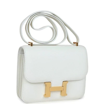 Hermes Constance 18 White Evercolor Gold Hardware Hermes Constance 18 White Evercolor Gold Hardware