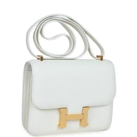 Hermes Constance 18 White Evercolor Gold Hardware Hermes Constance 18 White Evercolor Gold Hardware