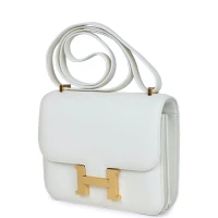 Hermes Constance 18 White Evercolor Gold Hardware Hermes Constance 18 White Evercolor Gold Hardware