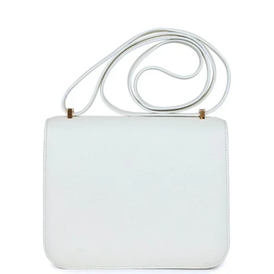 Hermes Constance 18 White Evercolor Gold Hardware Hermes Constance 18 White Evercolor Gold Hardware