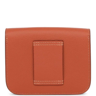 Hermes Constance Slim Wallet Brique Evercolor Palladium Hardware Hermes Constance Slim Wallet Brique Evercolor Palladium Hardware