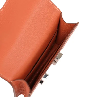 Hermes Constance Slim Wallet Brique Evercolor Palladium Hardware Hermes Constance Slim Wallet Brique Evercolor Palladium Hardware